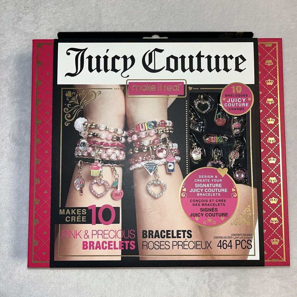 Juicy Couture DIY Bracelet Kit 464 Piece Makes 10 Chains with Charms NEW